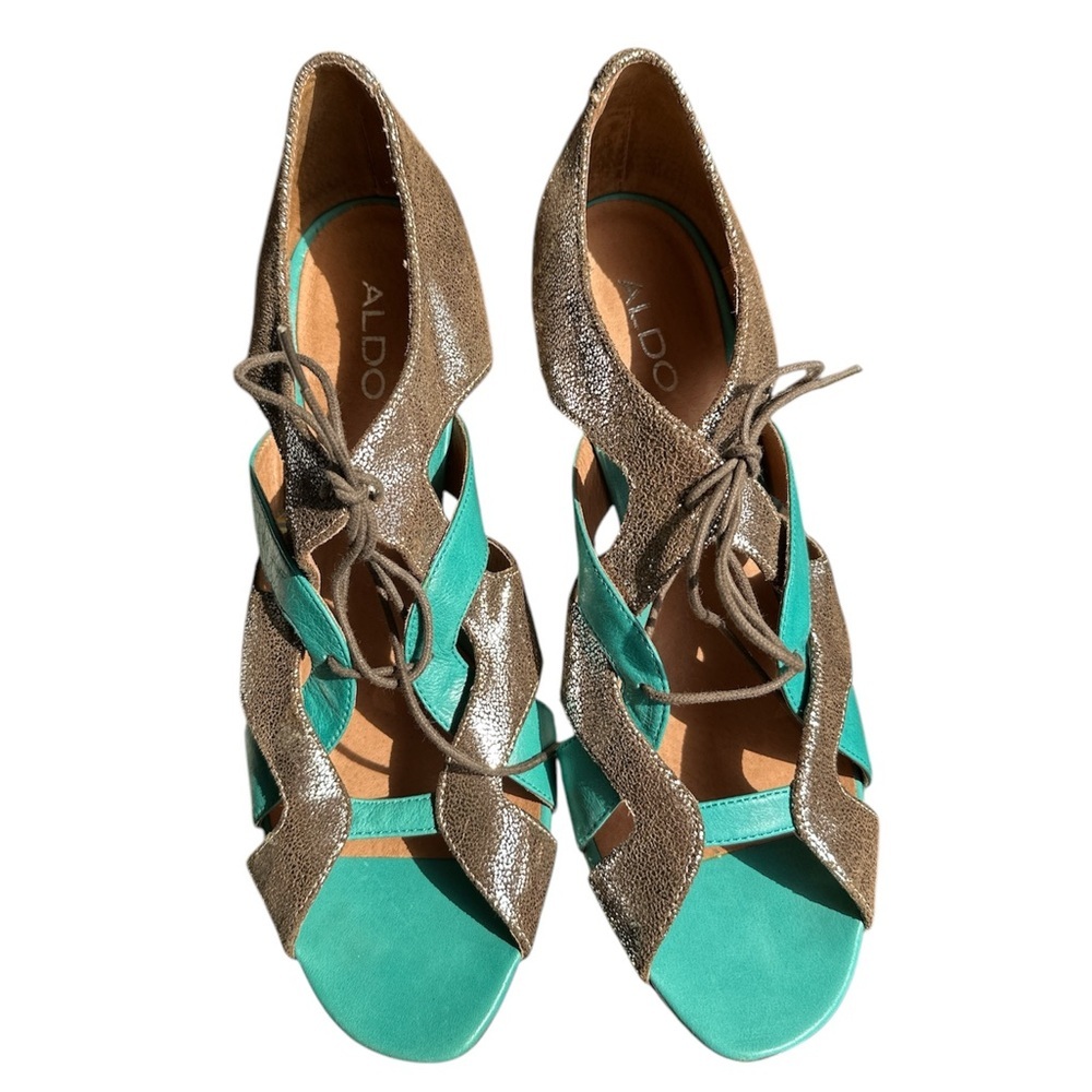 Aldo Women's Green and Brown Sandals